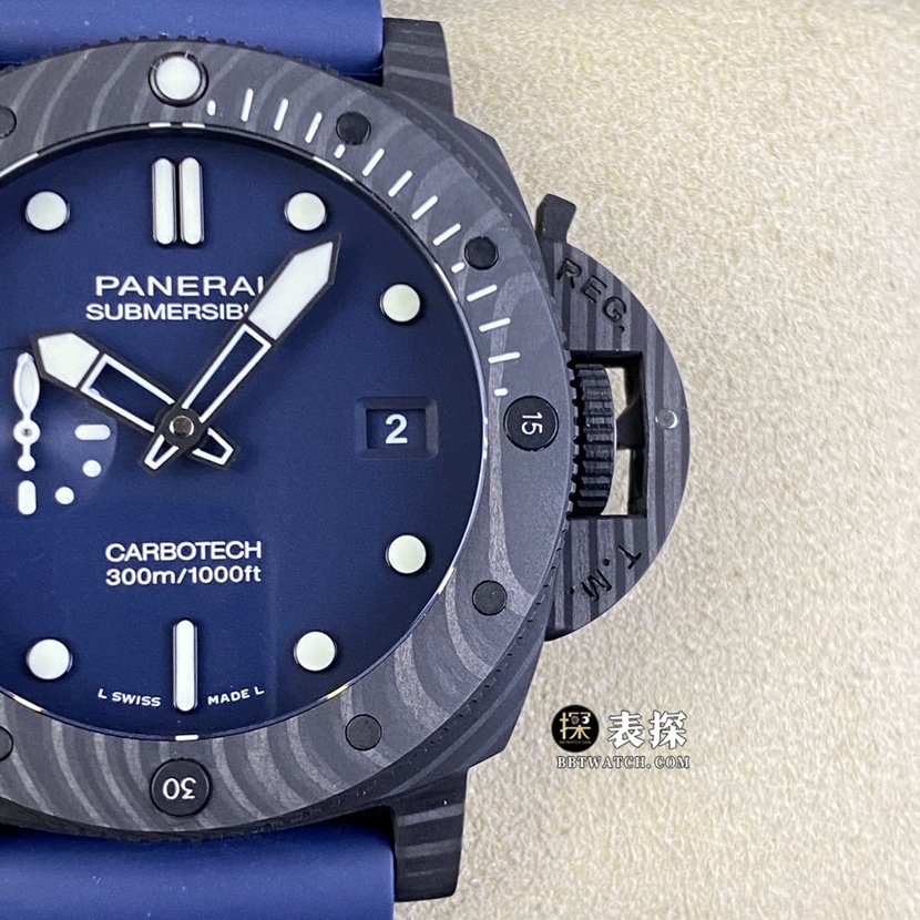 SBF factory Panerai sneak PAM012321:1super clone watch men's dark blue dial rubber model picture and price front live photo
