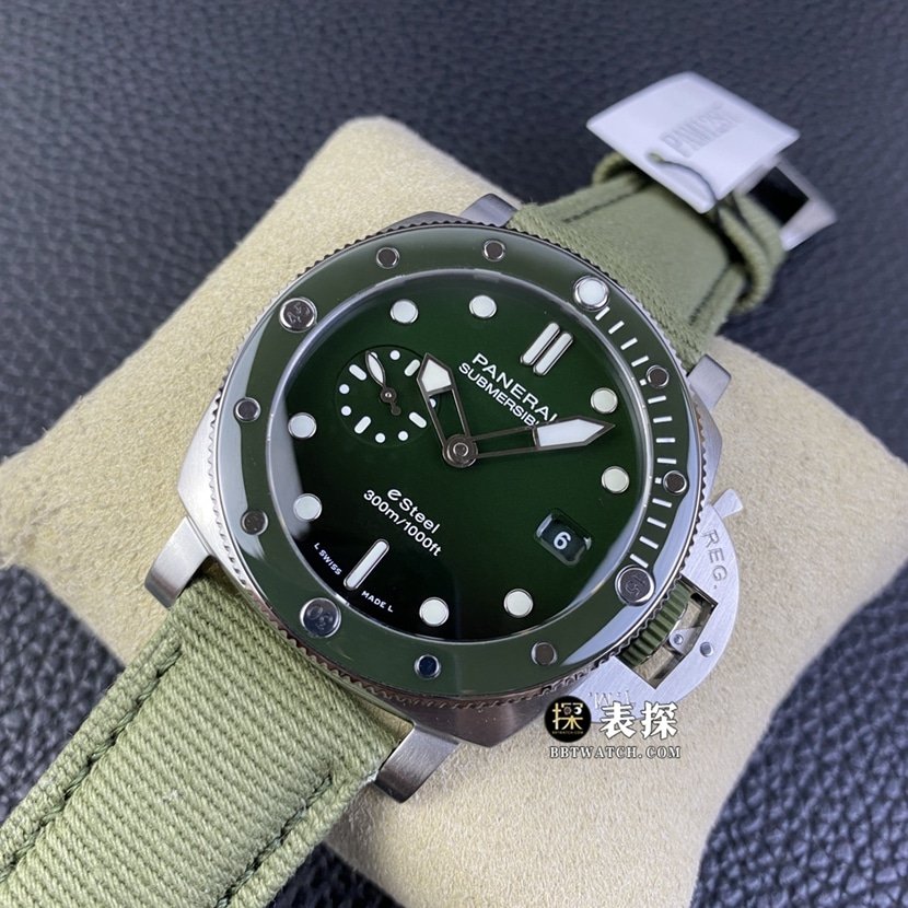SBF factory Panerai sneak PAM012871:1super clone watch men's jade green dialleather strap picture and price front live photo