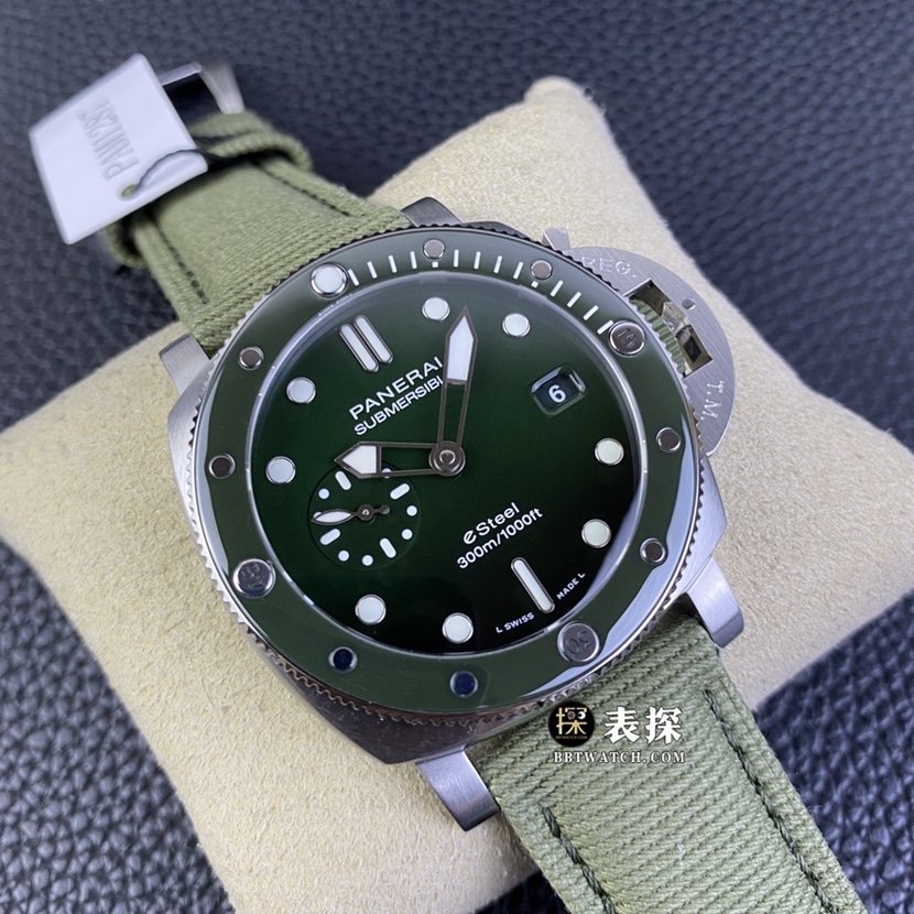 SBF factory Panerai sneak PAM012871:1super clone watch men's jade green dialleather strap picture and price front live photo