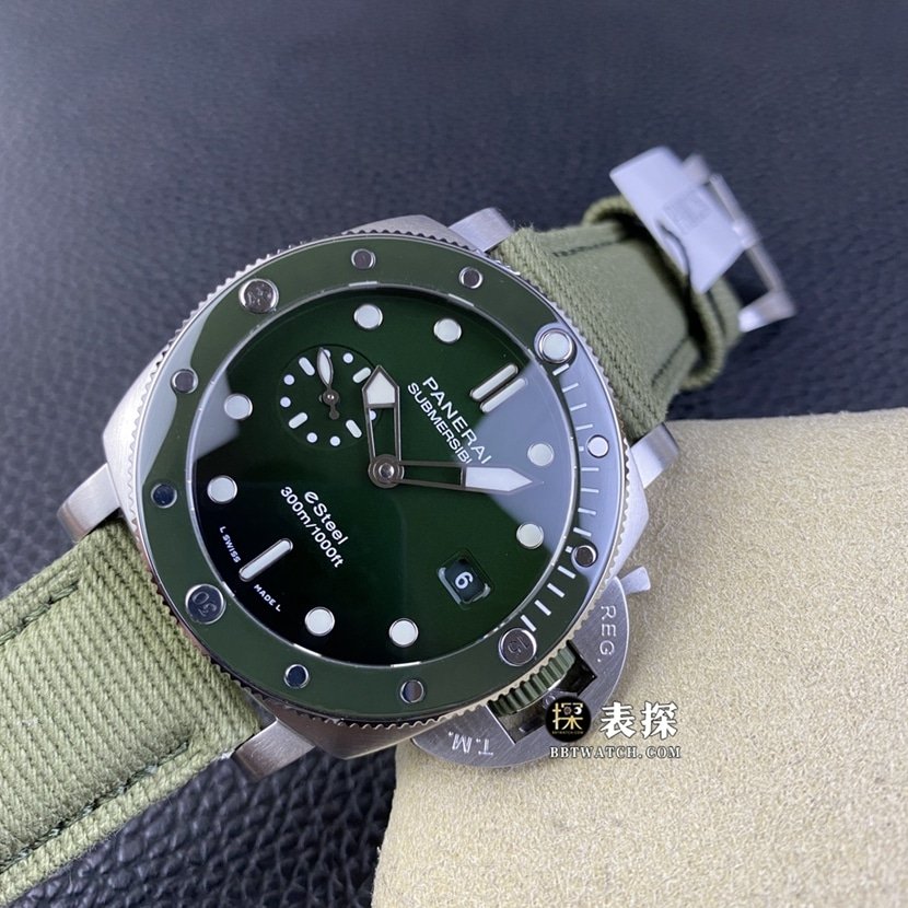 SBF factory Panerai sneak PAM012871:1super clone watch men's jade green dialleather strap picture and price front live photo