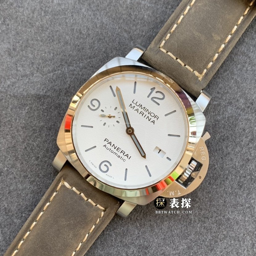 TTF factory Panerai Lumino PAM01314super clone watch men's white dialleather strap model pictures and prices front live photo