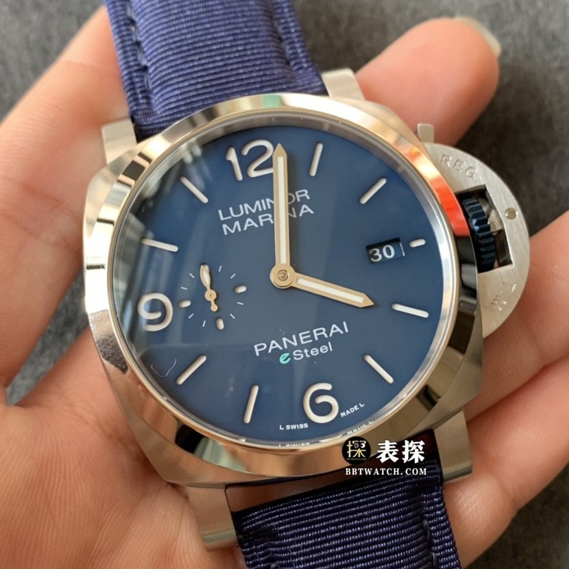 TTF factory Panerai Lumino PAM011571: 1top-tier replica watch men's dark blue dialleather strap picture and price front live photo