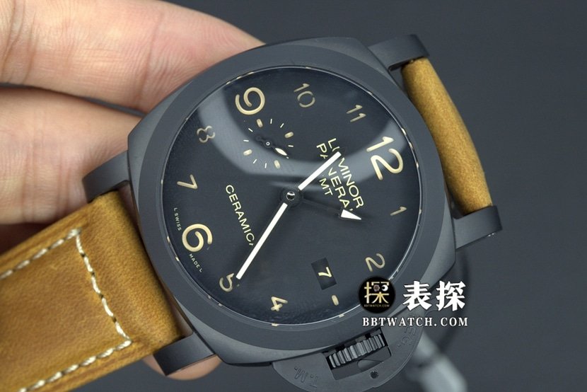 SBF factory Panerai1:1super clone watch men's black dialleather strap model pictures and prices front live photo