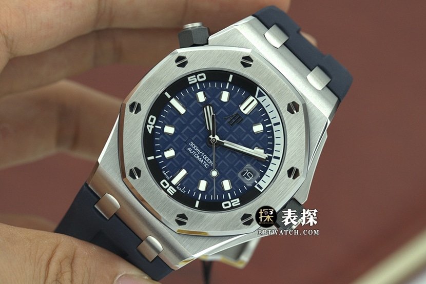 ZFAudemars Piguet men's Royal Oak offshore top-tier replica watch sea blue dial rubber model 15720ST.OO.A027CA.01front live photo