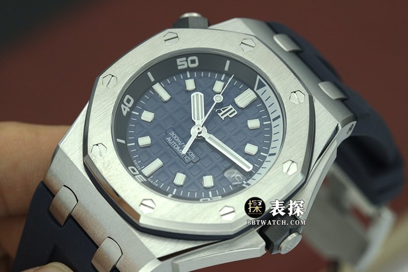ZFAudemars Piguet men's Royal Oak offshore top-tier replica watch sea blue dial rubber model 15720ST.OO.A027CA.01front live photo