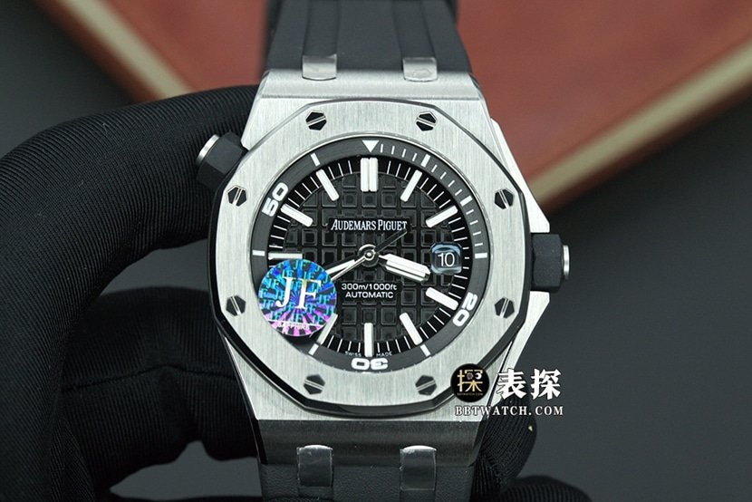 JF Factory Audemars Piguet Royal Oak Offshore 15703ST.OO.A002CA.01 Super Clone with Mega Tapisserie Black Dial and Fluorescent Markers — detailed review and buying guide | Watch Replica Expert