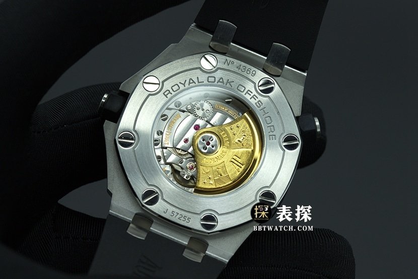 JF factory Audemars PiguetRoyal Oak offshore type 157101:1super clone watch men's black dial rubber model pictures and prices caseback live photo