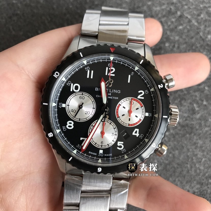 BL Factory Men's Super Domineering Breitling Pilot 8 1:1 Top Replica Chronograph Black Panda Stainless Steel AB01194A1B1X1 — detailed review and buying guide | Watch Replica Expert