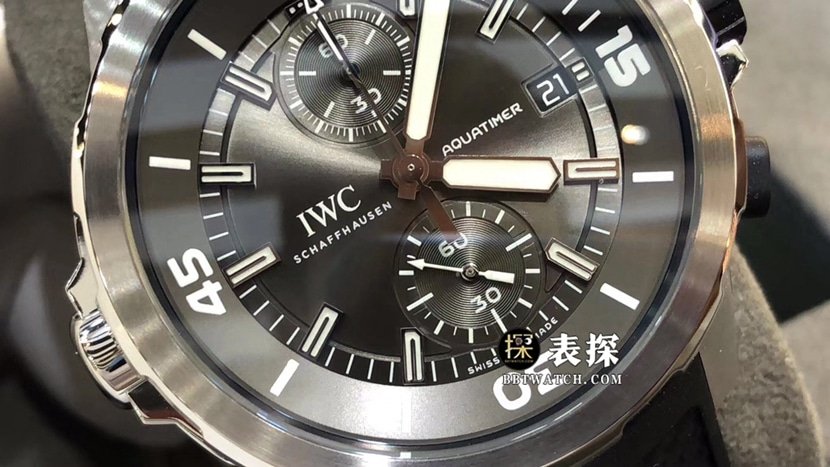 V6 factory IWC watch men's marine timepiece 1:1 super clone watch rock gray panda dial rubber model picture and price front live photo