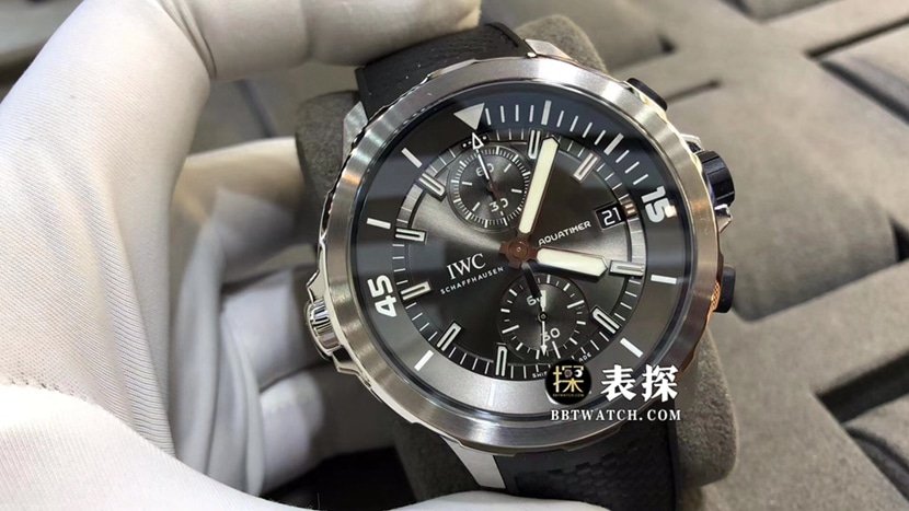 V6 factory IWC watch men's marine timepiece 1:1 super clone watch rock gray panda dial rubber model picture and price front live photo
