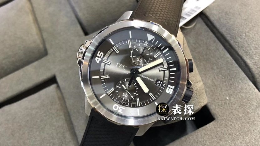 V6 Marine Timepiece IW379506 Drehbare Herrenlünette, felsiges graues Zifferblatt, 1:1 Super-A-Replik-Kautschukarmband — luxury replica watch guide | Watch Replica Expert