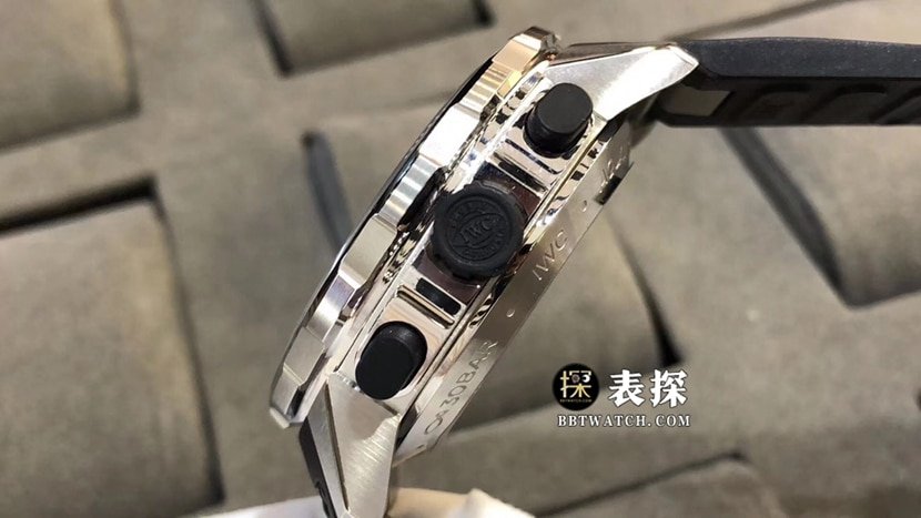 V6 factory IWC watch men's marine timepiece 1:1 super clone watch rock gray panda dial rubber model picture and price side live photo