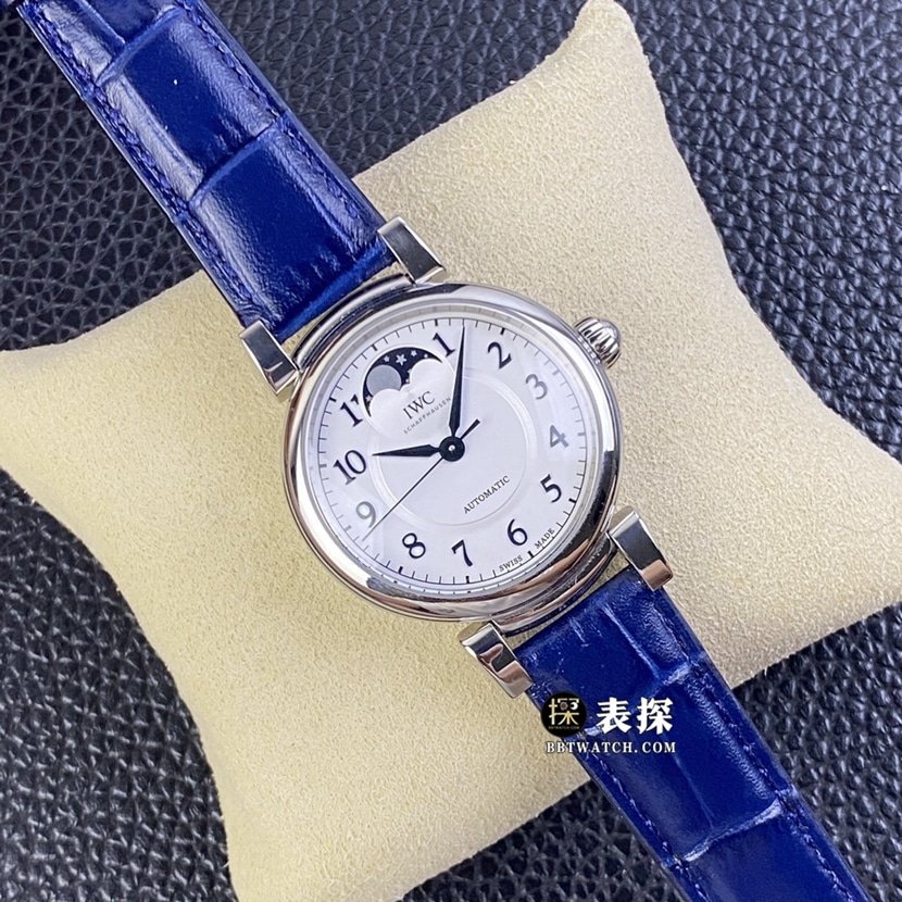 TWC factory IWC Express Wenxi IW459306super clone watch men's silver white dialmoon phaseleather strap model picture and price front live photo