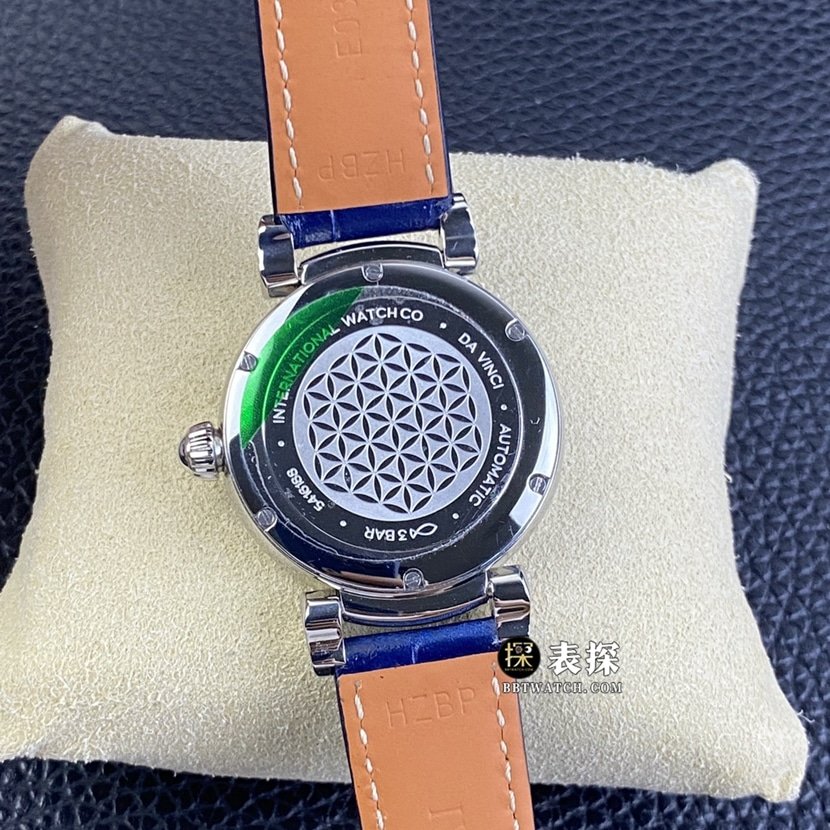 TWC factory IWC Express Wenxi IW459306super clone watch men's silver white dialmoon phaseleather strap model pictures and prices caseback live photo