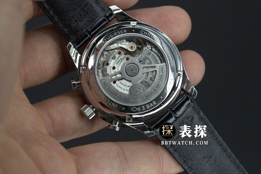 ZF FactoryIWC Portugal top-tier replica watch green dial silver needle leather strap model pictures and prices caseback live photo