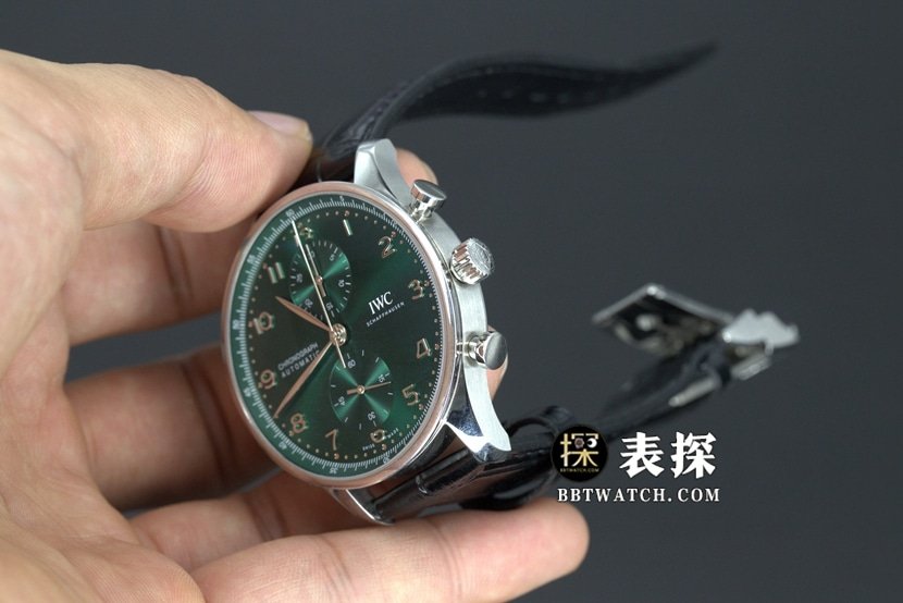 ZF FactoryIWC Portugal top-tier replica watch green dial silver needle leather strap model pictures and prices overall live photos