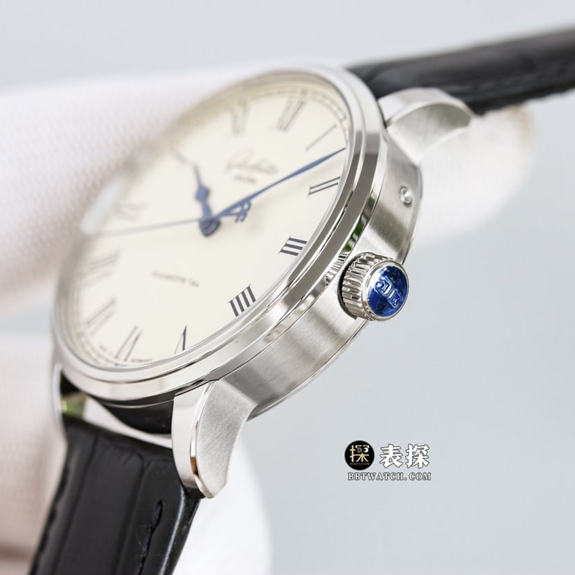 3WF factory Glashütte Original original MP top-tier 1:1super clone watch men's white dialleather strap picture and price side live photo