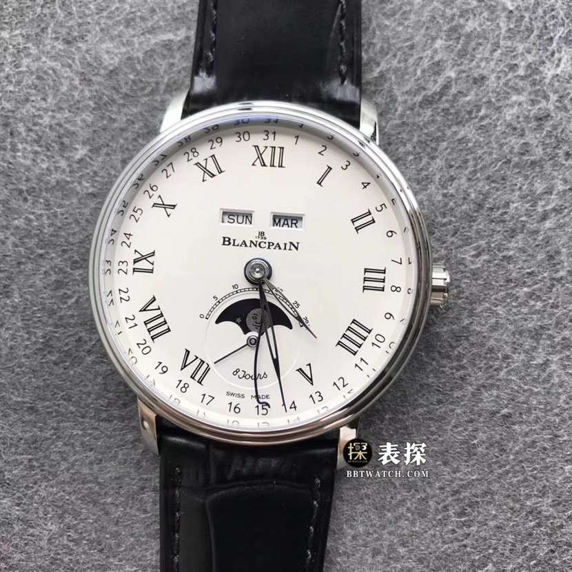 Blancpain 6639-3431 TTC Factory Villeret Retro Roman Scale Vollkalender-Mondphasenuhr für Herren — detailed review and buying guide | Watch Replica Expert