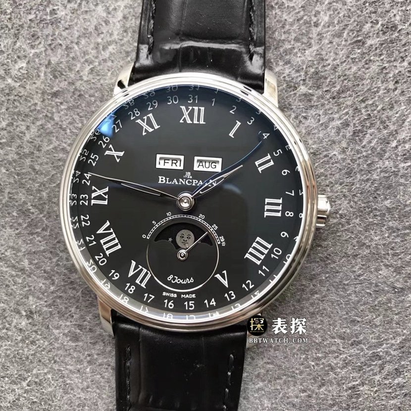 TTC Factory Blancpain Villeret 1:1 Super A Clone Herrenuhr, 42 mm Doppellünette, Vollkalender-Mondphasenarmband, 6639-3437-55B — luxury replica watch guide | Watch Replica Expert