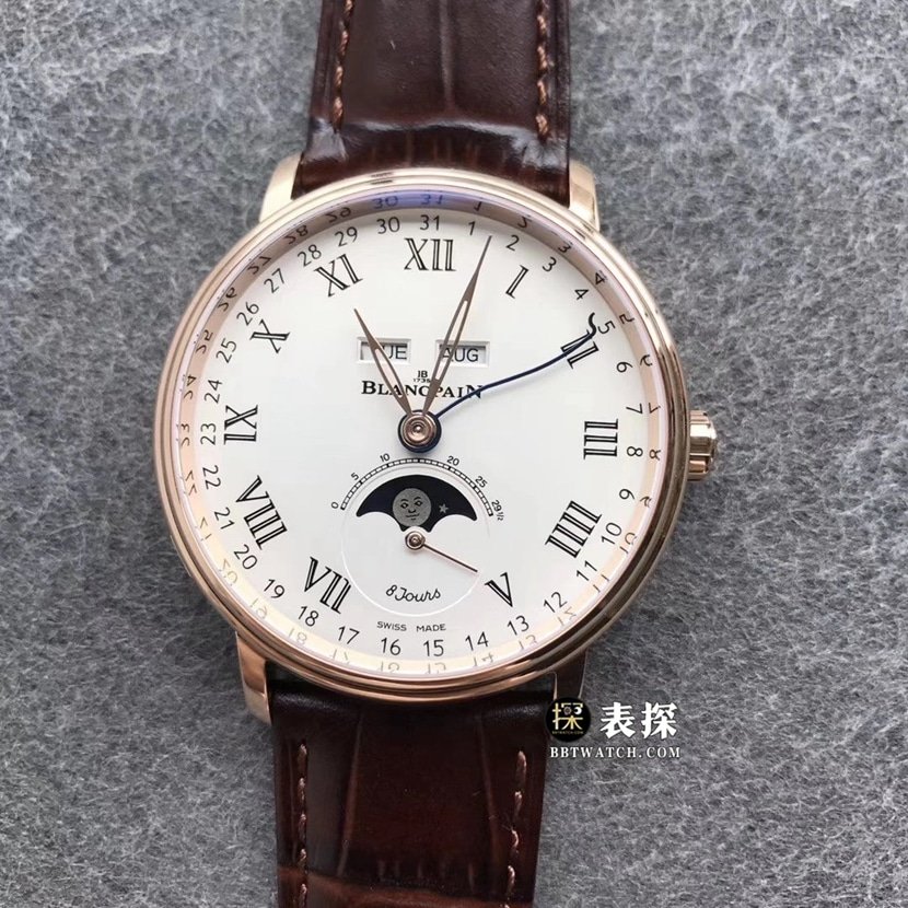 TTC-Fabrik Blancpain Villeret Vollkalender Mondphase Herren-Premium-Super-A-Replika-Uhr mit weißem Zifferblatt 6639-3631-55B — detailed review and buying guide | Watch Replica Expert