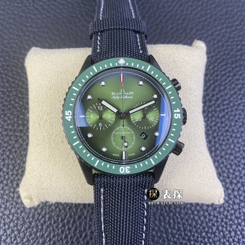 Blancpain Fifty Fathoms 5200-0153 B52A Deep Diver Flyback Cronógrafo 43mm Pulseira com mostrador verde 1:1 Réplica de relógios — luxury replica watch guide | Watch Replica Expert