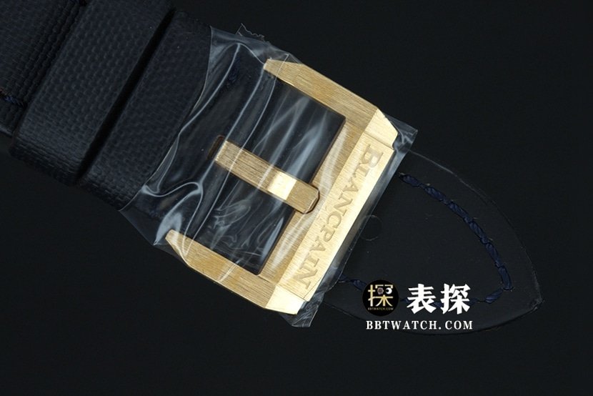 Blancpain Fifty Fathoms top-tier replica watch men's blue dial gold needle leather strap model pictures and prices clasplive photos