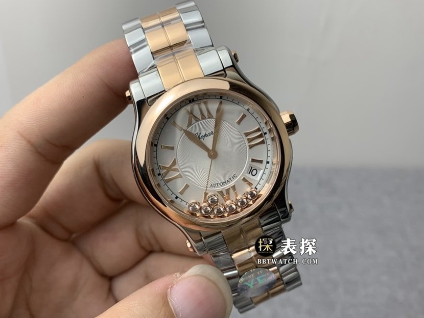 YF Factory Chopard Happy Diamonds Super Clone 278559-6002 feminino 1:1 mostrador prateado de alta qualidade com pulseira de aço de diamantes móveis — luxury replica watch guide | Watch Replica Expert
