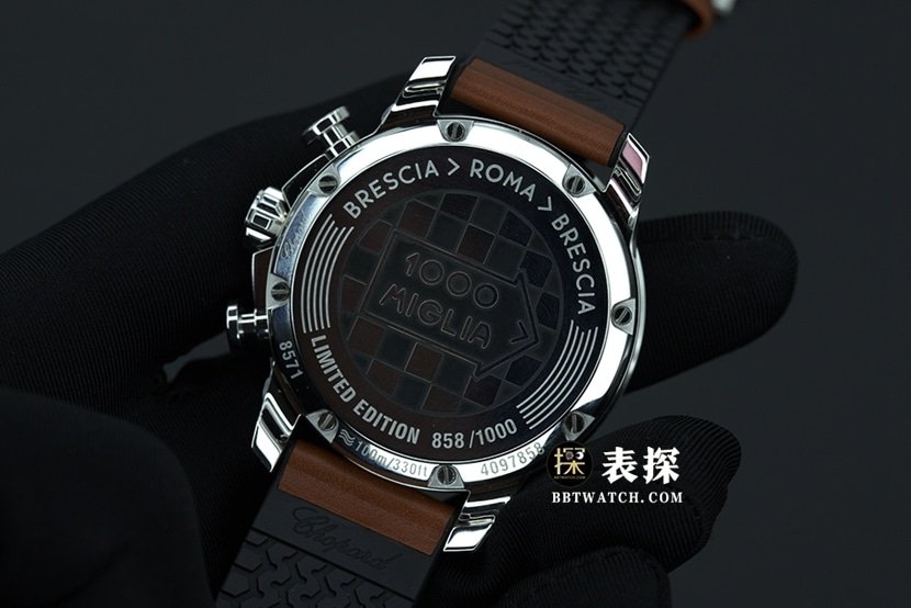 V7 factory Chopard racing super A super clone watches men's dark gray panda disk rubber models pictures and prices back real photo