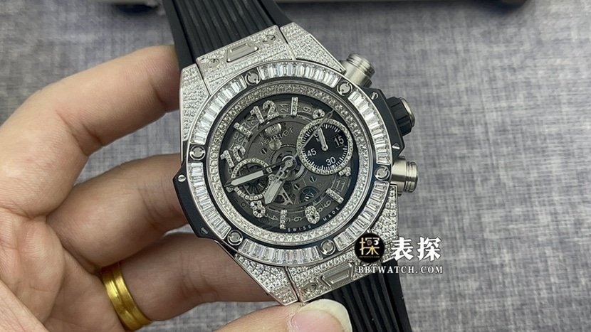 BBF Factory Hublot Big Bang 421.NX.1170.RX.0904 Masculino One-to-One Super A Fine Imitação Preto Fosco Esqueleto Diamante-Disco Borracha Relógio Hublot — luxury replica watch guide | Watch Replica Expert