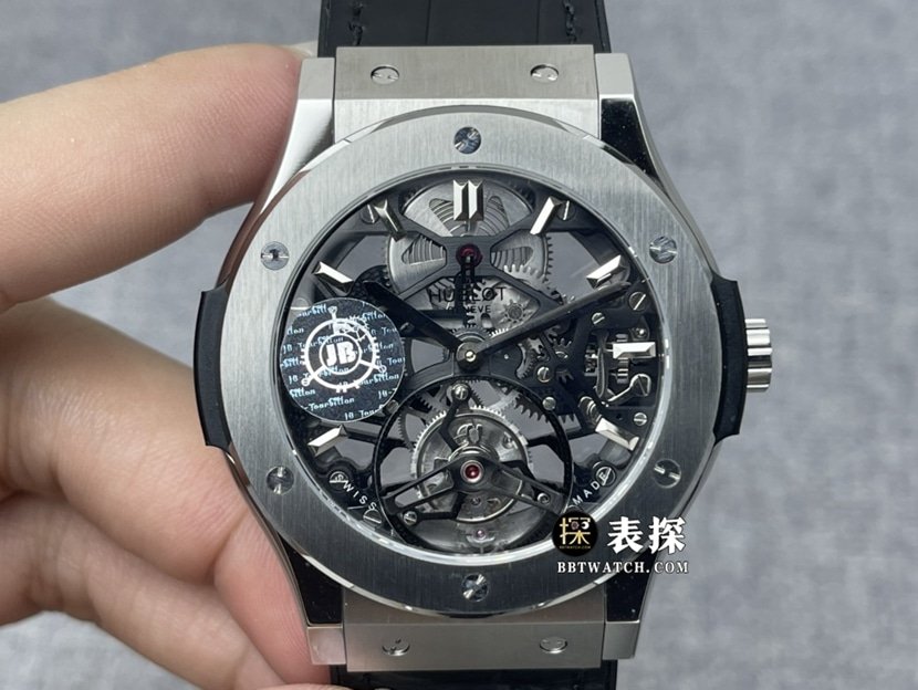 Hublot JB Classic Fusion 1:1 Super Clone Relógio de borracha turbilhão totalmente esqueletizado com corda manual 505.TX.0170.LR — luxury replica watch guide | Watch Replica Expert