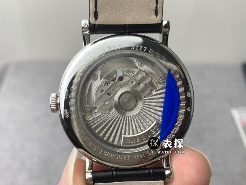 MKS men's Breguet 1:1 replica watch silver gray plate leather strap model 5177BB/15/9V6movement picture