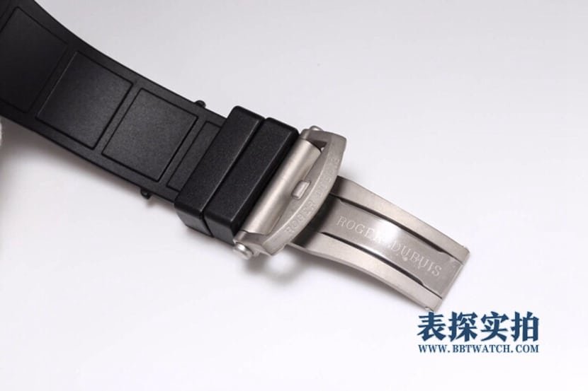 BBR King Roger Dubuis 1:1 replica watch white steel tourbillon hollow rubber model RDDBEX0545clasp picture