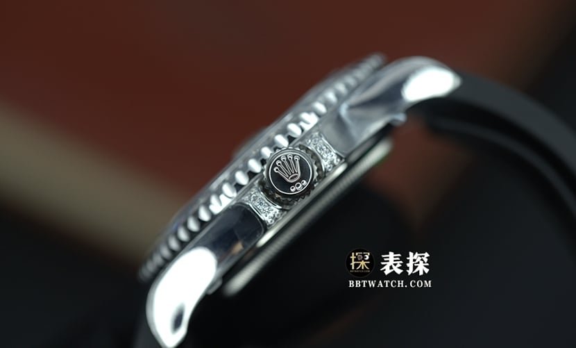JVS Yacht-Master Rolex 1:1 replica watch men's black dial diamond rubber model side live photo