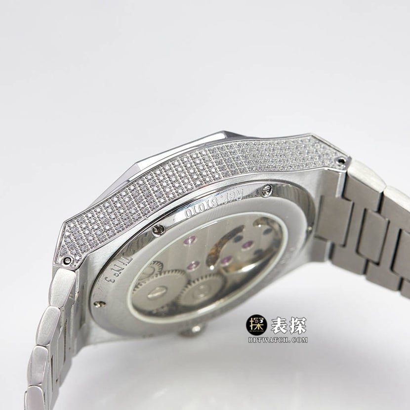 MTF Laurel Girard-Perregaux 1:1 replica watch silver white dial diamond steel bracelet model side live photo