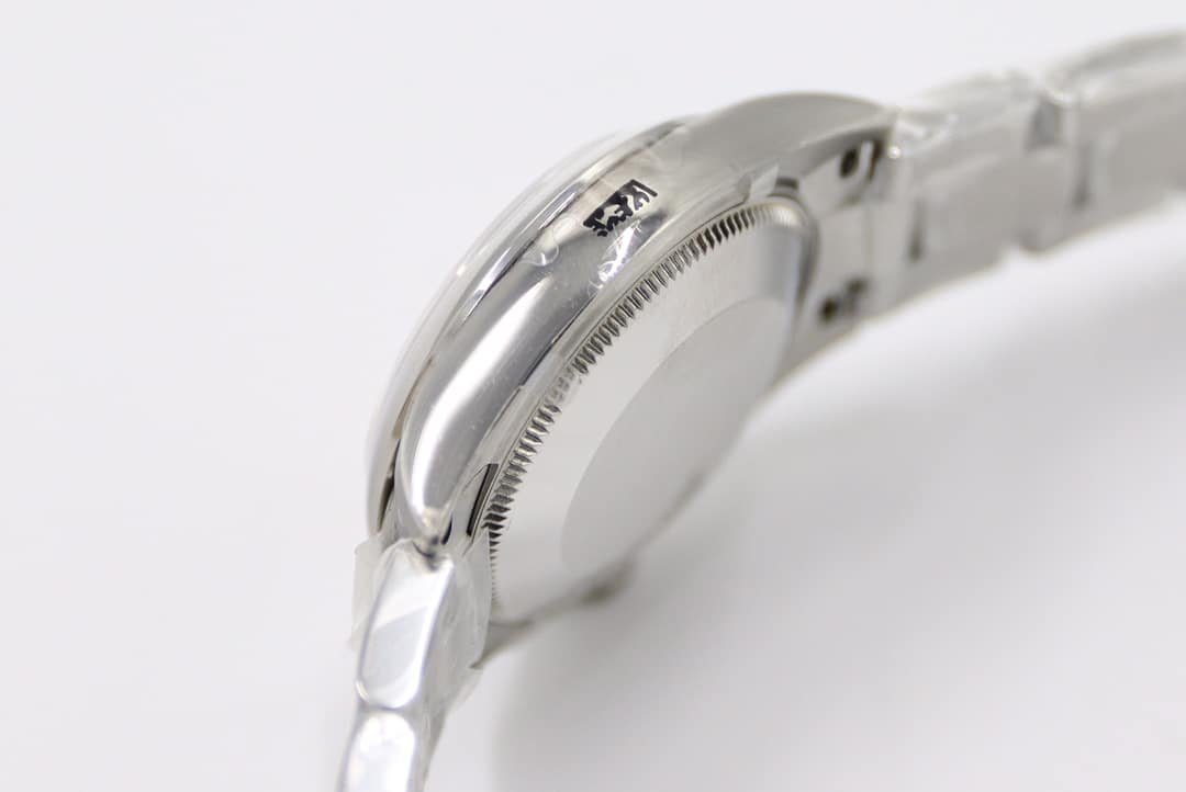 EW Oyster Perpetual Rolex1:1replica watch candy pink dial 31MMsteel bracelet model m277200-0009side live photo
