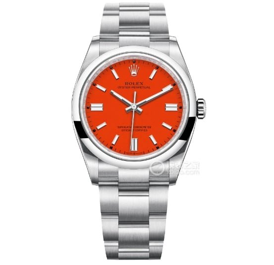 EW Oyster Perpetual Rolex 1:1 replica watches coral red disk 31MM steel strap models m277200-0008