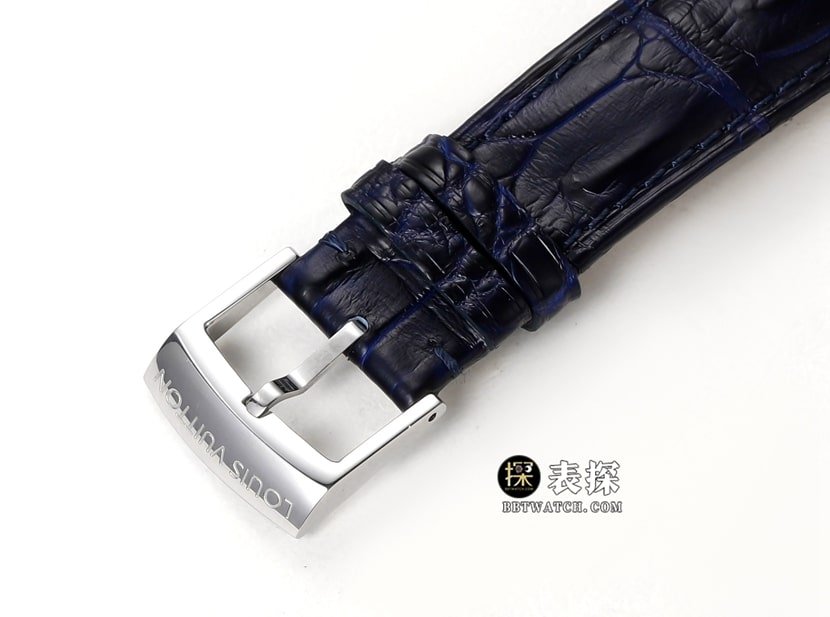 RM men's Louis Vuitton 1:1 replica watch transparent case hollow plate tourbillon dark blue leather strap model clasplive photos