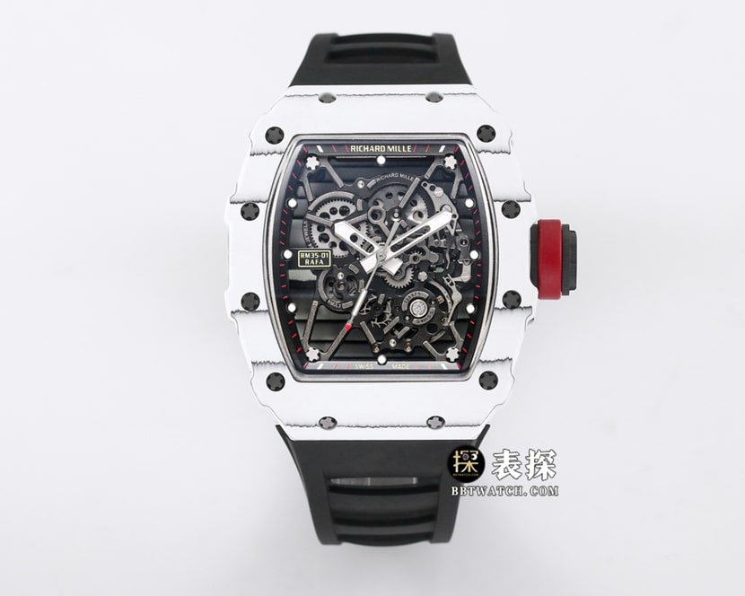Richard Mille RM 35-01 Richard Mille BBR Factory Réplique 1:1 en fibre de carbone, montre squelette en caoutchouc noir pour homme — luxury replica watch guide | Watch Replica Expert