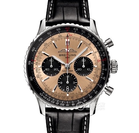 BLS Aviation Chronograph Breitling 1:1 Replica Watches Copper Color Plate Belt Model AB0138241K1P1
