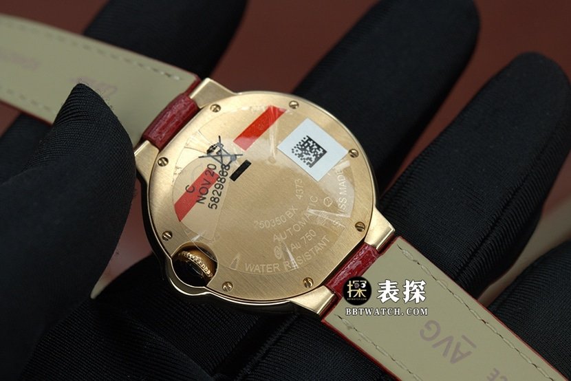 K3 blue balloon Cartier1:1replica watch silver dial ring diamond leather strap model WJBB0034caseback live photo