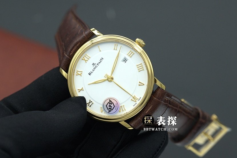 APS factory classic Blancpain1:1replica watch egg white dialleather strap model front live photo