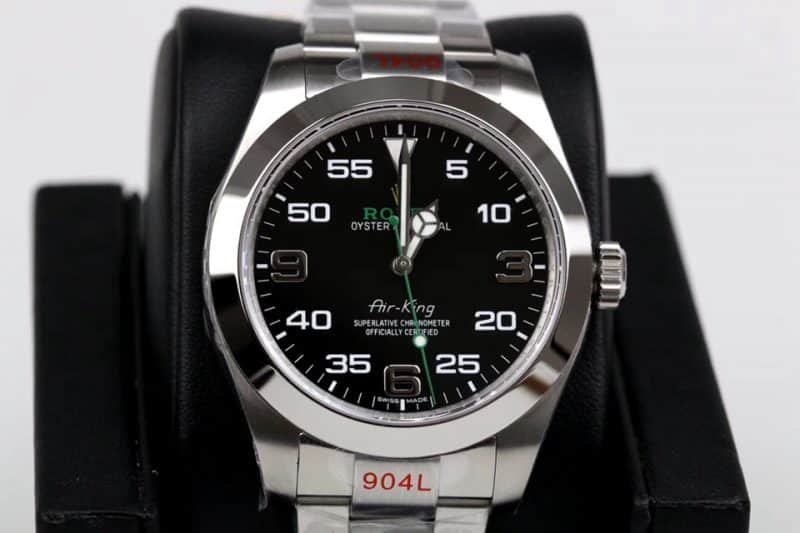 GMRolex Air King 116900-71200 real and fake comparison review front view