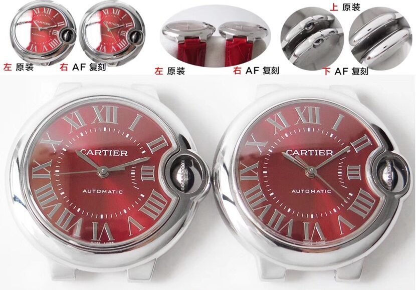 Cartier1:1replica,af blue balloon replica watch,front comparison picture