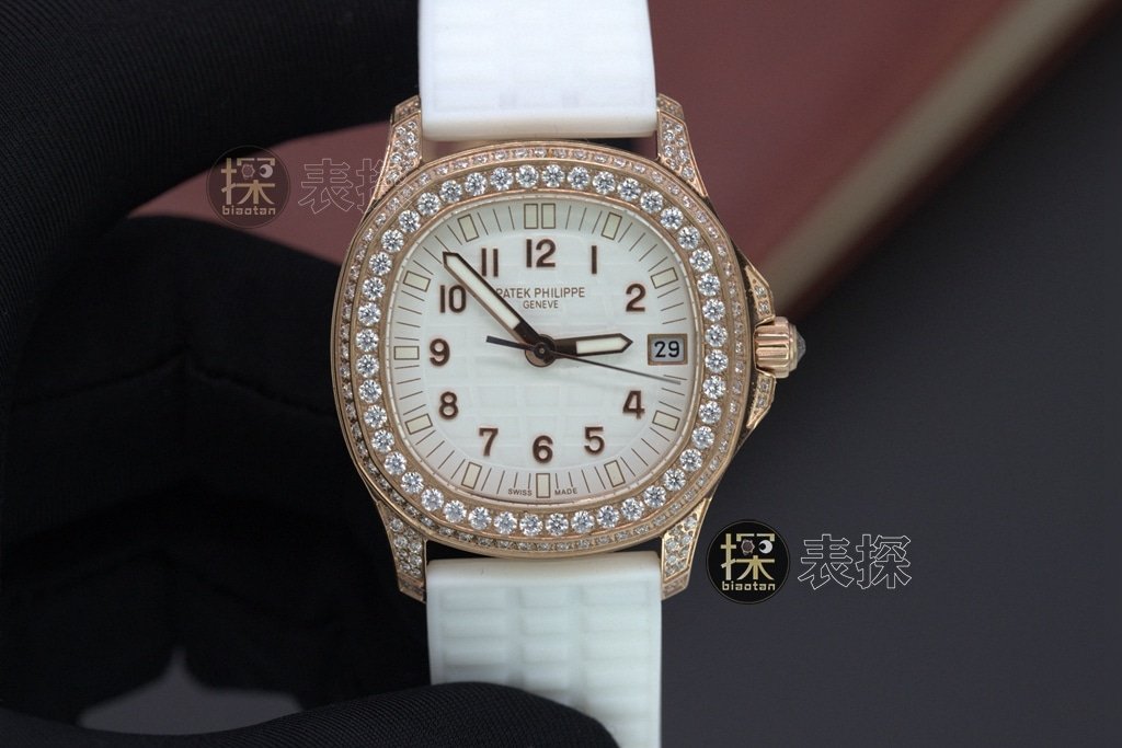 Patek Philippe Aquanaut feminino anel de ouro rosa branco diamante luminoso 9015 pulseira de borracha de movimento | PPF Factory Patek Philippe Melhor Réplica de Relógio PPF — luxury replica watch guide | Watch Replica Expert