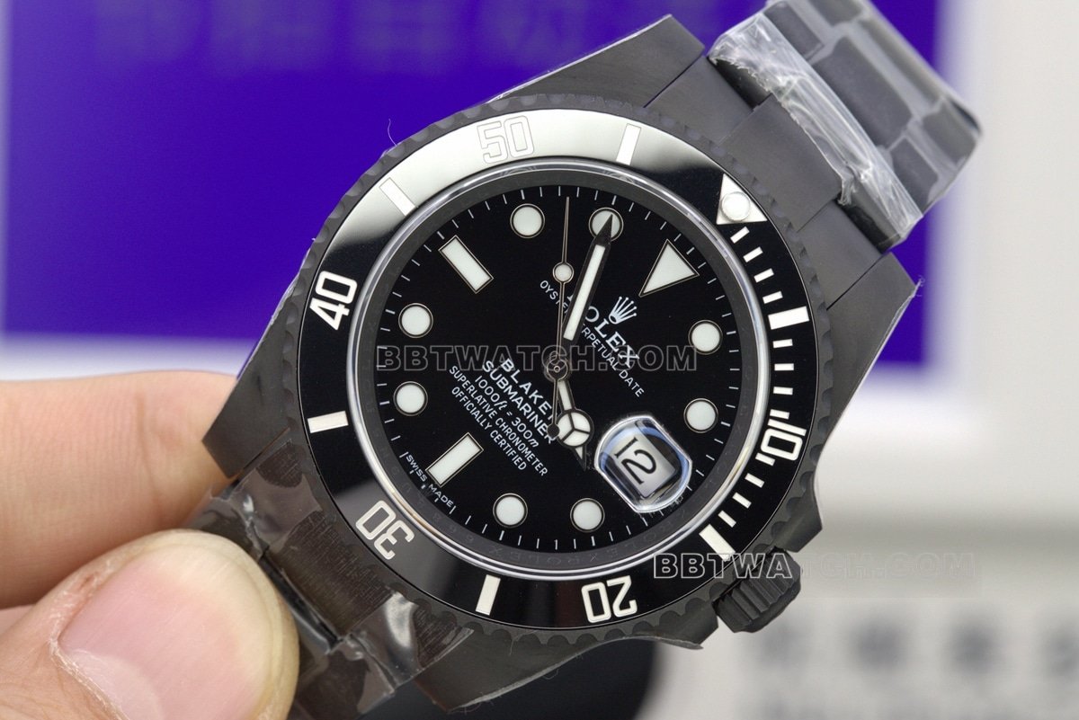 TW factory all black water ghost rolex replica watches 2824 movement 40mm