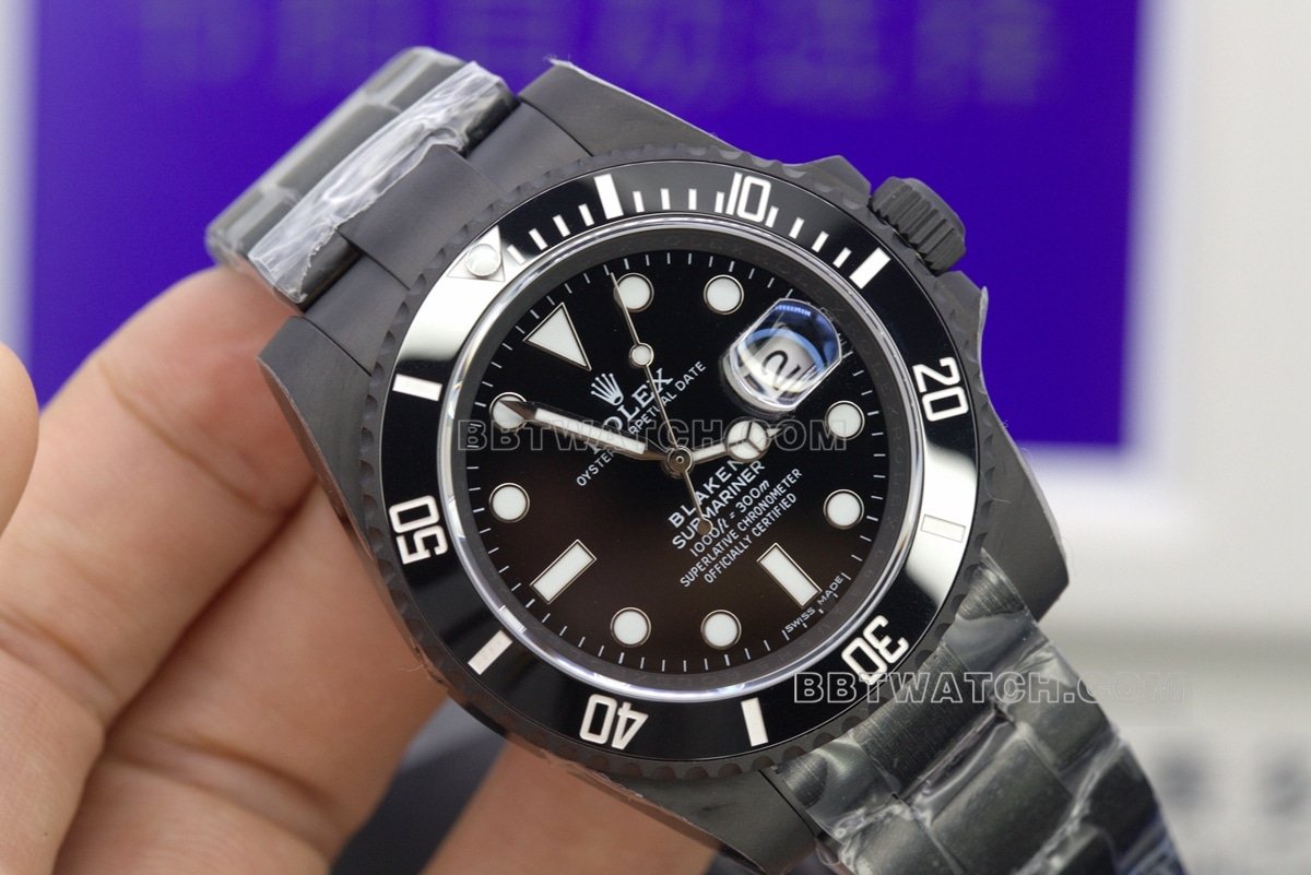 TW factory all black water ghost rolex replica watches 2824 movement 40mm