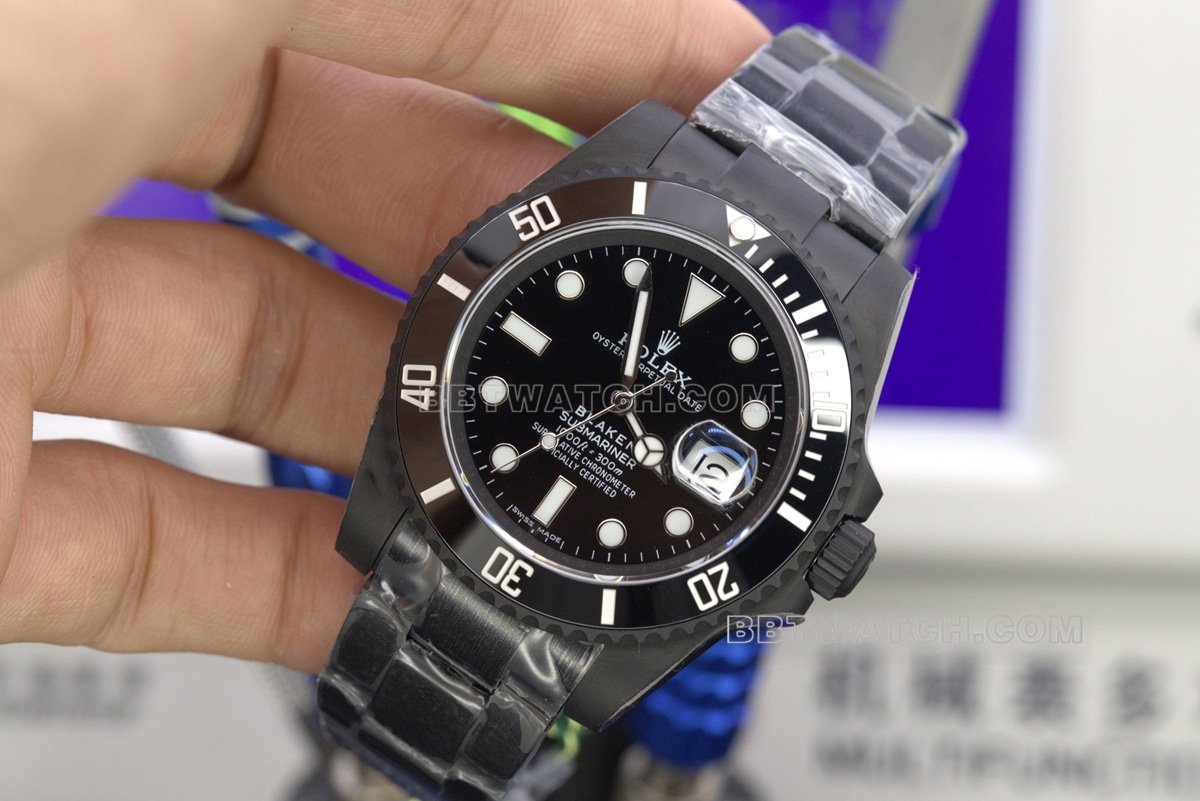 TW factory all black water ghost rolex replica watches 2824 movement 40mm