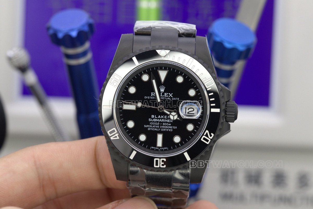 TW factory all black water ghost rolex replica watches 2824 movement 40mm