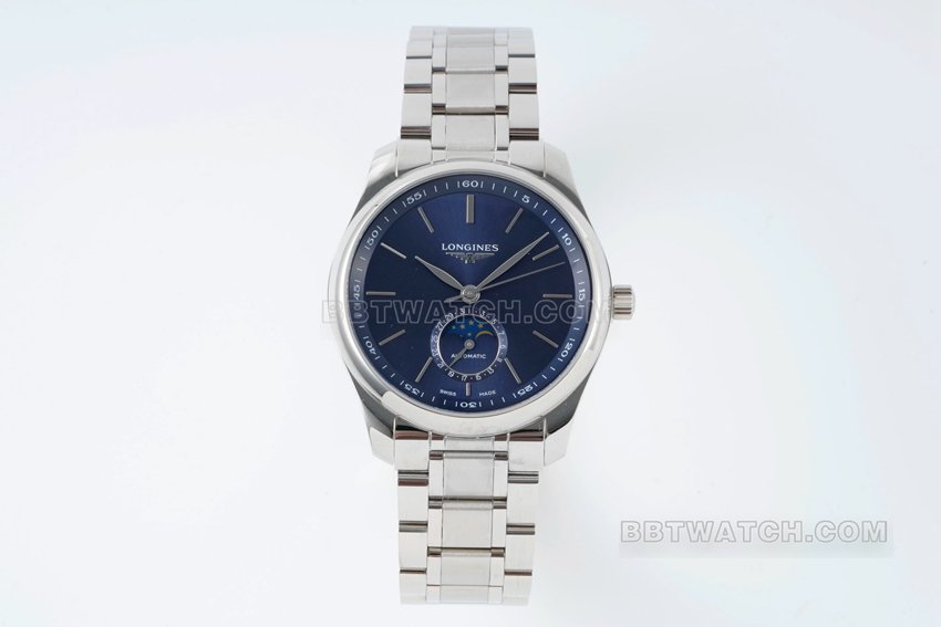Longines Master Collection Moonphase L2.909.4.92.6 da APS Factory, réplica de mostrador azul de alta qualidade 1:1 com ponteiros em folha de salgueiro e pulseira de aço — detailed review and buying guide | Watch Replica Expert
