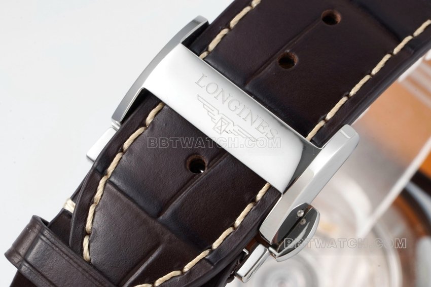 APS factory Longines watchmaking traditional top-tier 1:1high-quality replicasilver dialmoon phaseleather strap model L2.909.4.77.3braceletlive photos